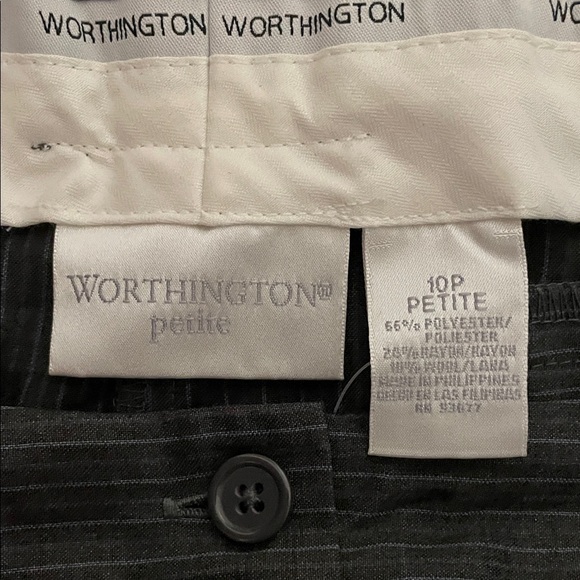 Worthington Charcoal Pinstripe Trousers - Picture 2 of 6